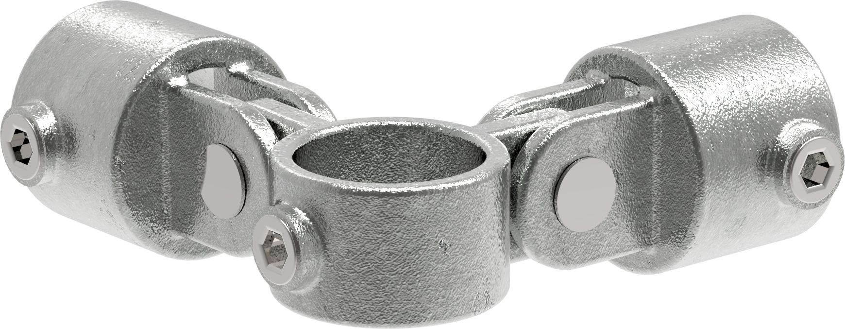 Rohrverbinder Gelenkstueck doppelt 90° Ø 48-3 mm -1 1-2- - Temperguss verzinkt - 168D48-168D48
