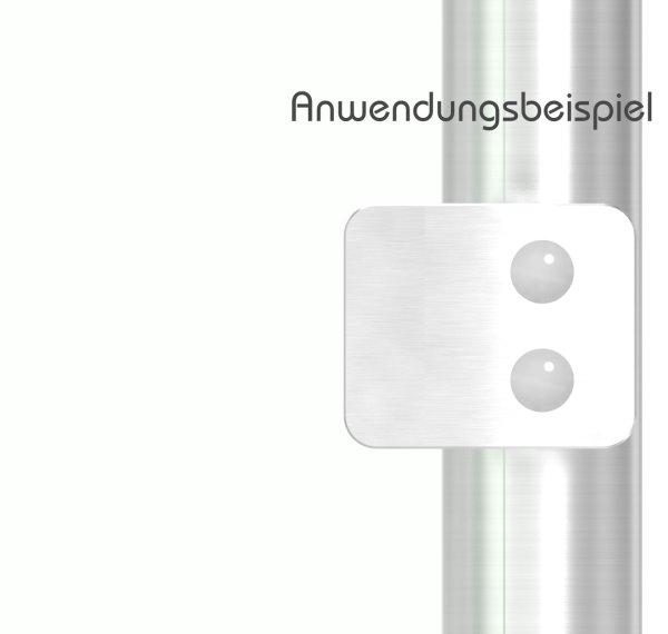 Sichtschutz Endglasklemme Edelstahl V2A eckig gerade-88-1126-EK.V2A