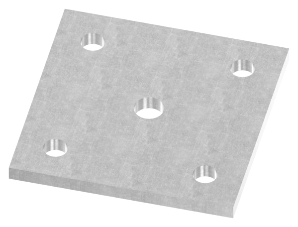 Ankerplatte 120x120x8 mm 5 Bohrungen -  Stahl roh-30-2857.8