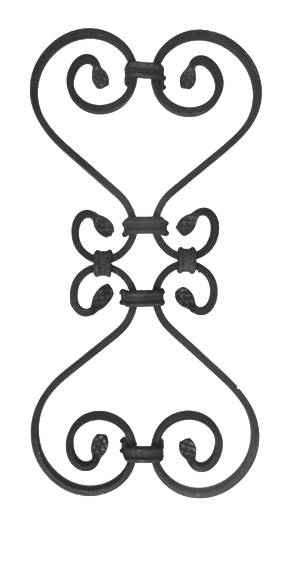 Geschmiedetes Zierornament Stahl 410x200 mm- 12x12 mm Vierkant-89-11F72-A.4
