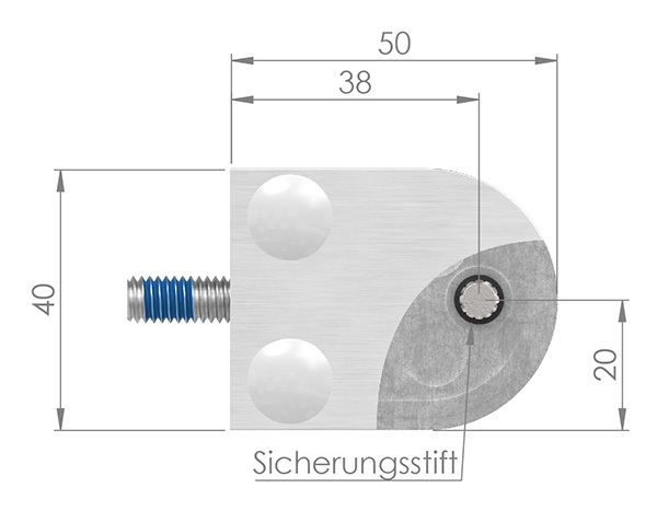 Glasklemme 50x40x26 mm AbZ fuer Anschluss flach Edelstahleffekt-10-2100.2ABZ