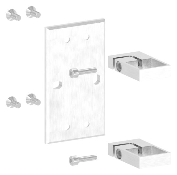 Wandbesfestigung  Masse- 160x90x8 mm fuer Quadratrohr 40x40 mm - V2A-11-2731.4