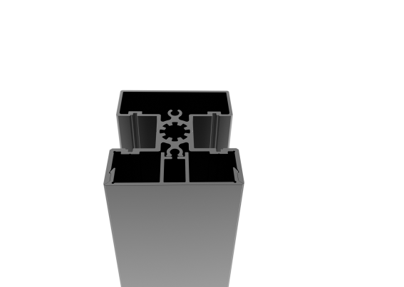 Zaunpfosten Set Aluminium 50 x 60 mm 1850 mm Anthrazit RAL 7016 mit Abdeckleiste-89.FGP50X601850R7016