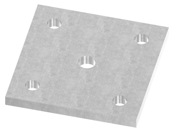 Ankerplatte 120x120x10 mm 5 Bohrungen -  Stahl roh-30-2857-10.8