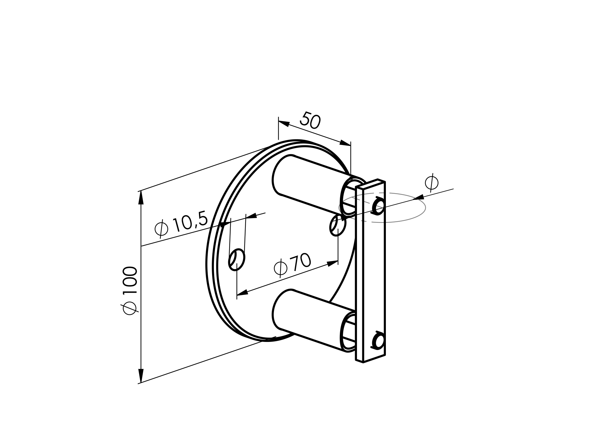 Seitenpfostenanker Edelstahl AISI 304 fuer Pfosten D42-4 mm geschliffen-89-11A60216A-A.4