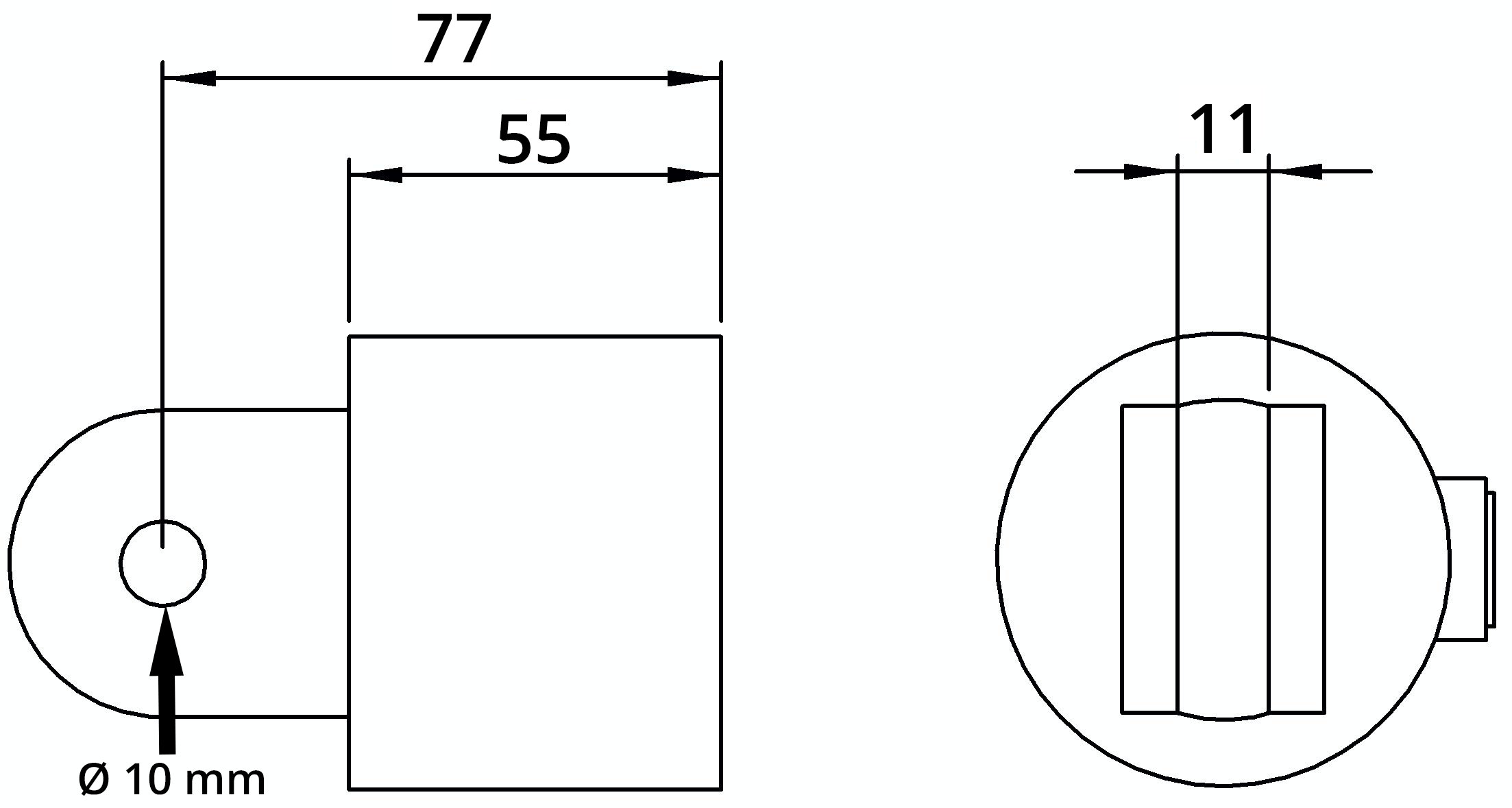 Rohrverbinder - Gelenkhalter - 173FD48 - 48-3 mm - 1 1-2- - Feuerverzinkt u. Elektrogalvanisiert-173FD48