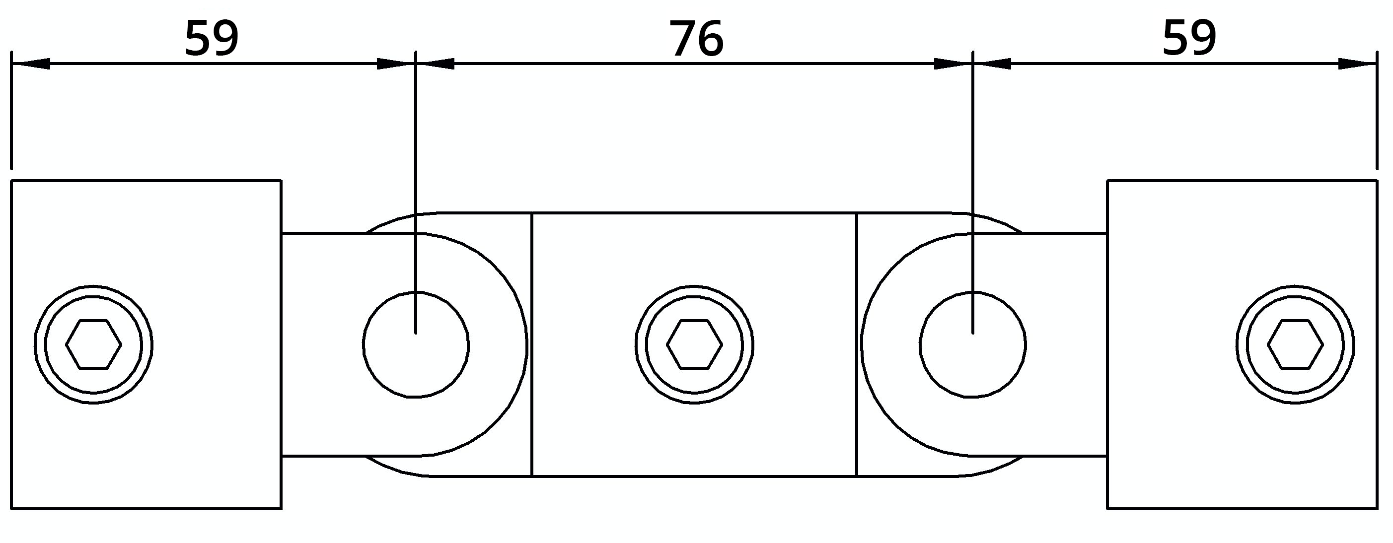 Rohrverbinder - Gelenkstueck doppelt 180° - 167A27 - 26-9 mm - 3-4- - Feuerverzinkt u. Elektrogalvanisiert-167A27