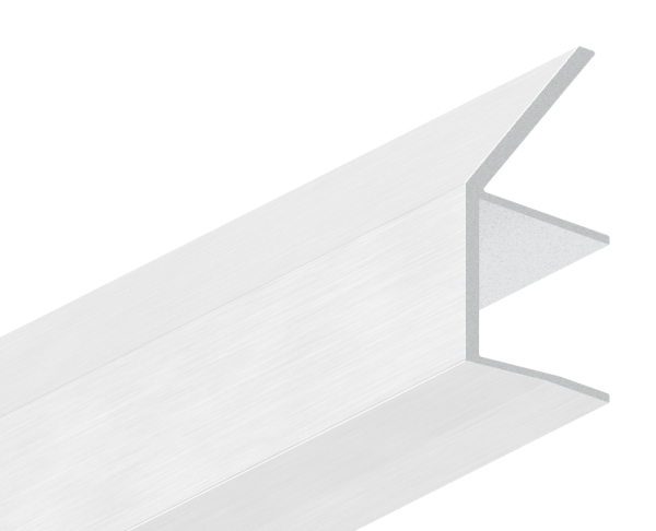 Regenrinne Aluminium eloxiert fuer Glas 17-52 mm L = 2400 mm Vordachsystem-88-11VDE-RE-2400.17