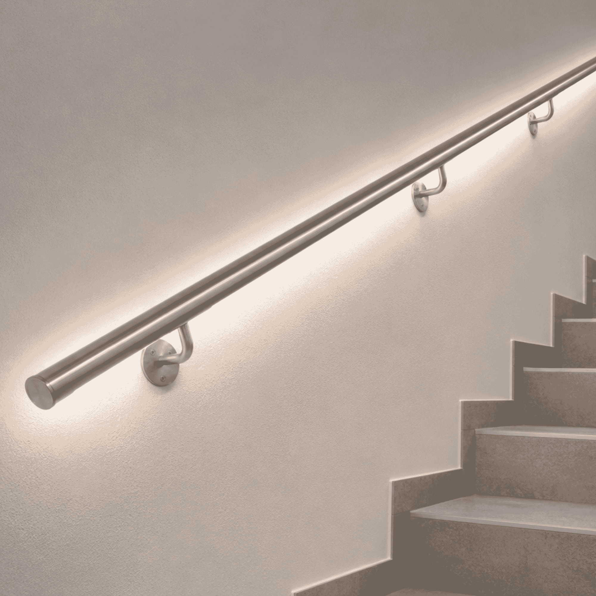 Handlauf-Set V2A Ø 42-4 x 1-5 mm 2500 mm inkl- LED-Lichtprofil-89-11A6920042ILED2500-A.4