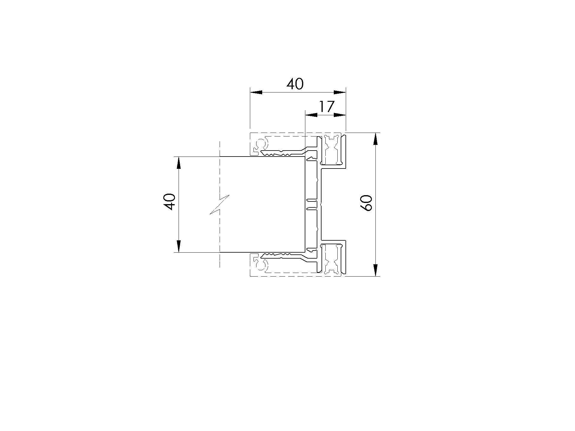Zaunadapter MODEL40 Aluminium fuer-89-11FGAL406000N-A.4