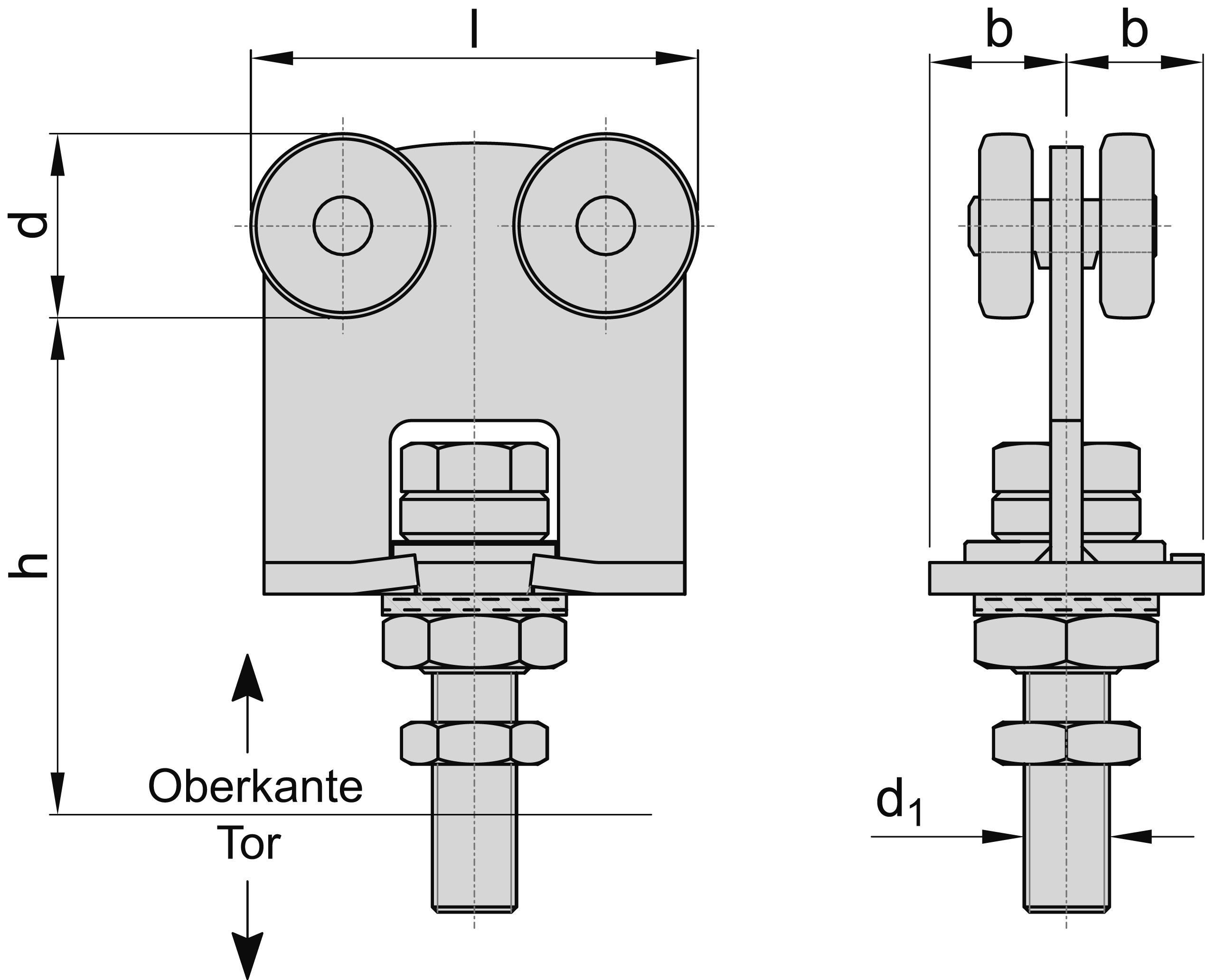 Doppelrolle horizontal drehbar Groesse 1 MEA 10336442-60-0104.7