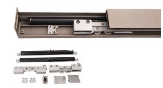 Glastuer Schiebetuersystem Aluminium 3000mm- 8-12mm Glas- 80kg- Soft-Close-89-11GSALP8108NE3M-A.4