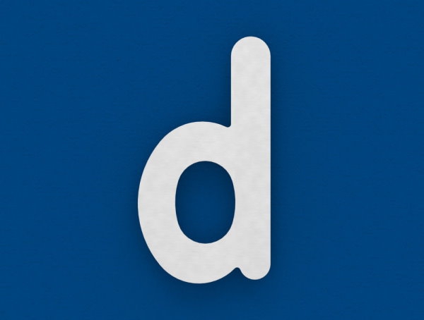 Buchstabe d - gross - Masse- 200 mm x 300 mm - V2A-11-8077.4