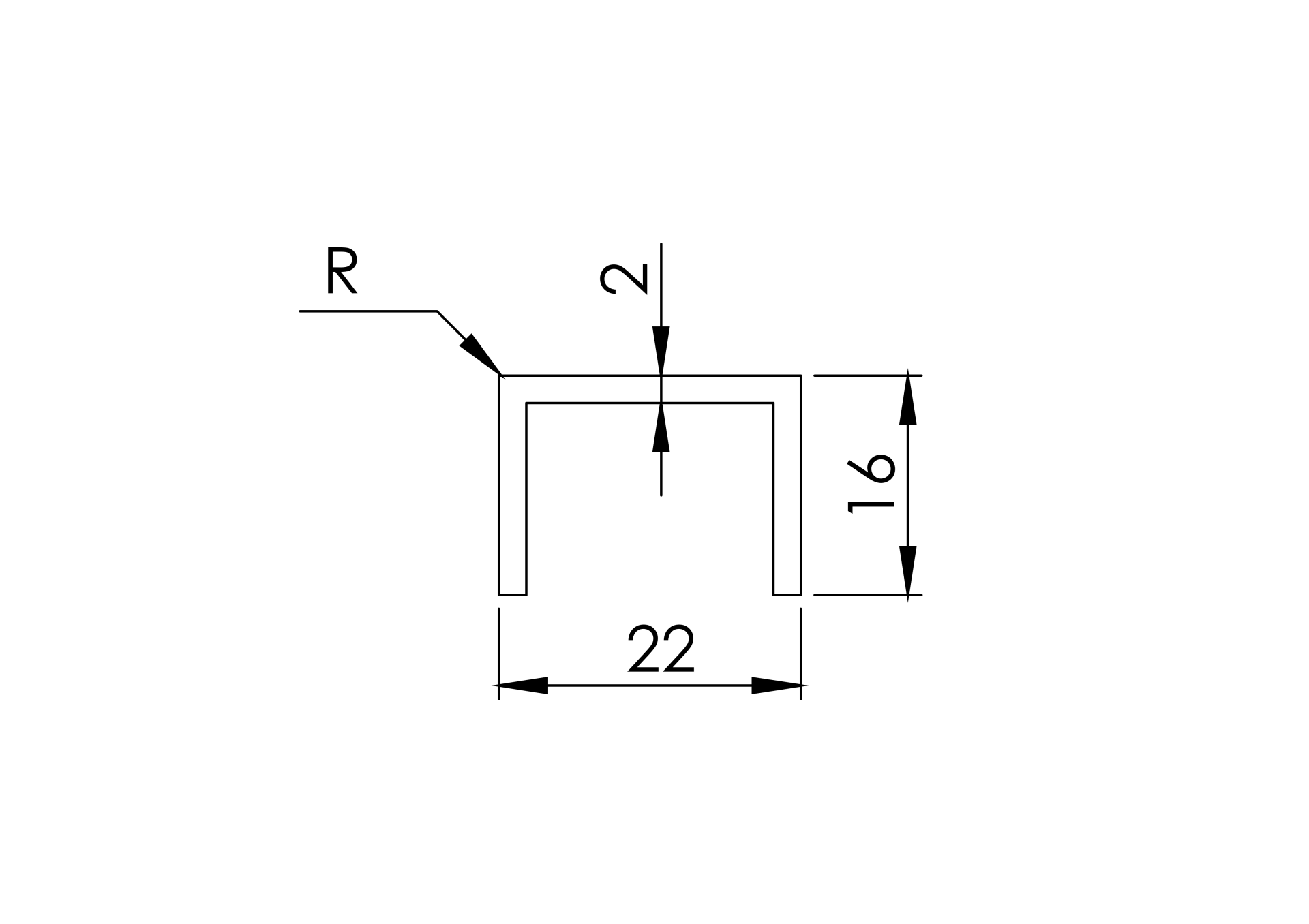 U-Profil Kantenschutz Edelstahl V2A fuer Glas 16-00-17-52 mm L=5000 mm geschliffen-89-11A6901A0185000-A.4