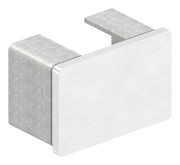Endkappe - flache Ausfuehrung - fuer Rechteck-Nutrohr- 60x40x1-5 mm - V2A-12-2303.4