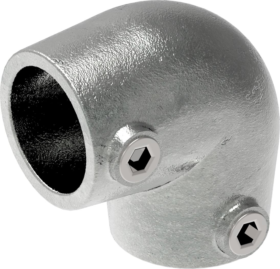 Rohrverbinder Bogen 90° verstellbar 0-11° Ø 48-3 mm -1 1-2- - Temperguss verzinkt - 154D48-154D48