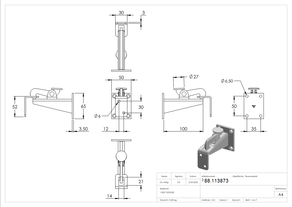 Torfeststeller fuer Wandbefestigung-88.113873