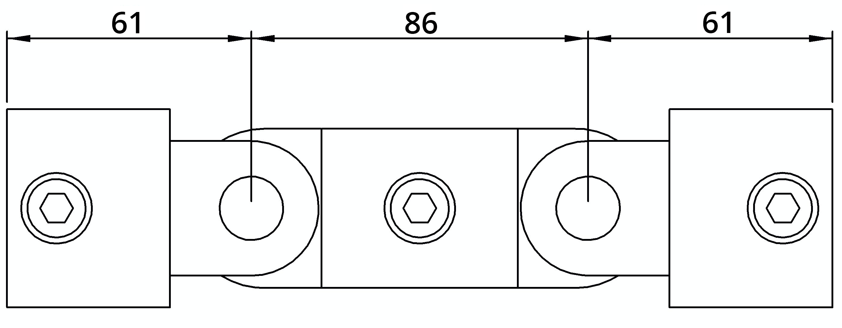 Rohrverbinder Gelenkstueck doppelt 180° Ø 33-7 mm -1- - Temperguss verzinkt - 167B34-167B34