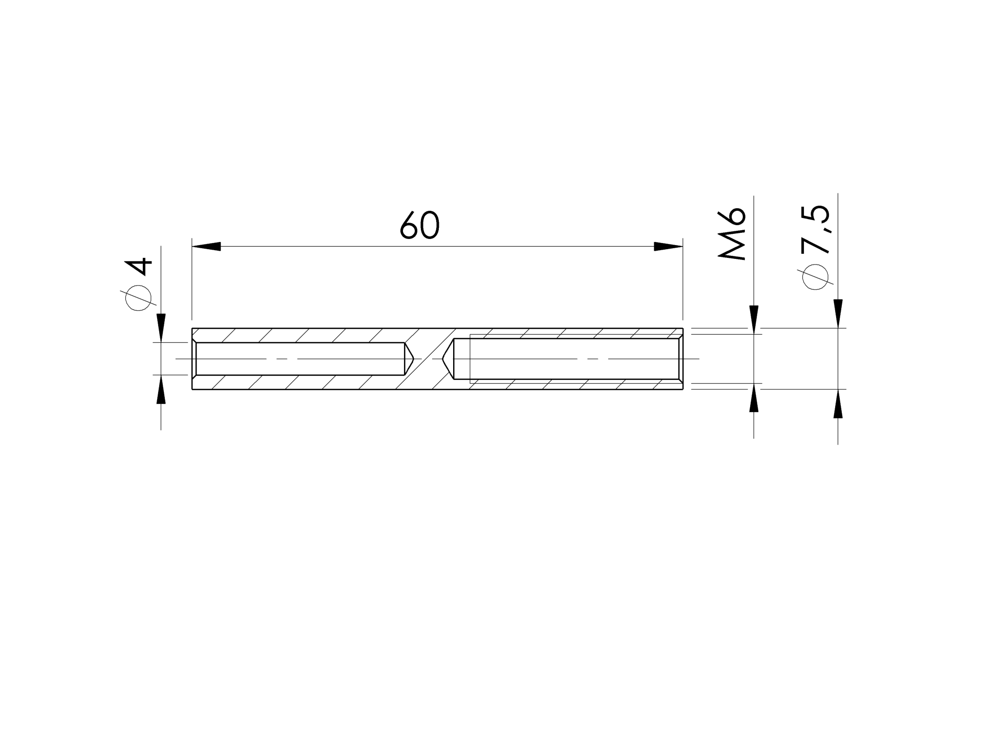 Seilspanner Edelstahl AISI 316 fuer 4 mm Seil axial mit Rechtsgewinde-89-11A14L84-A.4