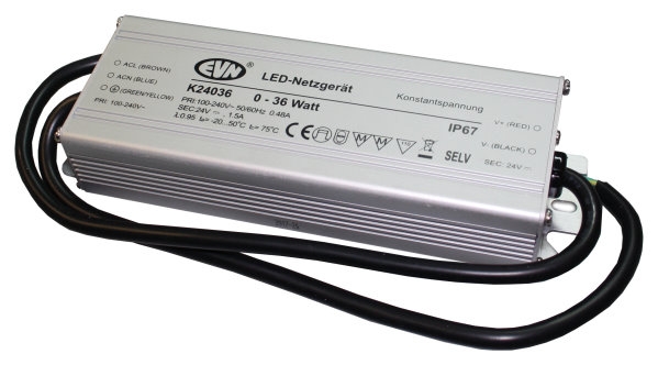 LED Netzgeraet 24VDC mit 36W- IP67-88-11LED-T-IP67.36W