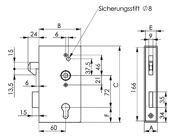 Schlosskasten mit verzinktem Hakenschloss AMF - AMF Artikel- 13995-60-0217.7