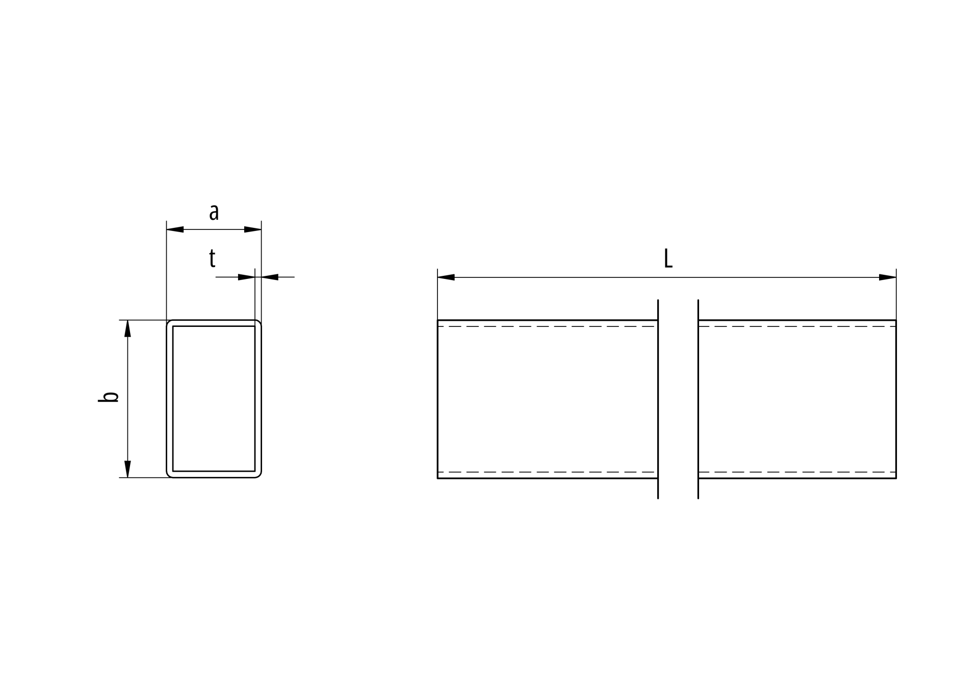 Aluminium Rechteckprofil 50x30x2 mm- Laenge 6000 mm- roh-89-11AL50X30X26000-A.4