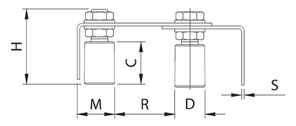 Fhrungsbgel Edelstahl V2A doppelt- verstellbare Breite-88-11255.VA