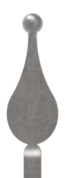 Zaunstab Laenge- 1200 mm Material 12x12 mm - Spitze mit Kugel Stahl S235JR- roh-30-1250.8