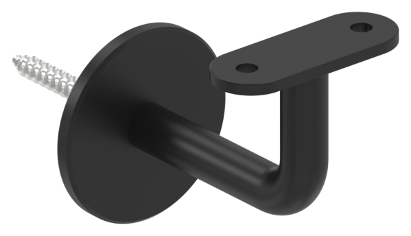 Handlaufhalter Edelstahl V2A Ronde Ø 60 x 5 mm Wandabstand 75 mm RAL 9005 schwarz matt-88-1150369-240-00.9005