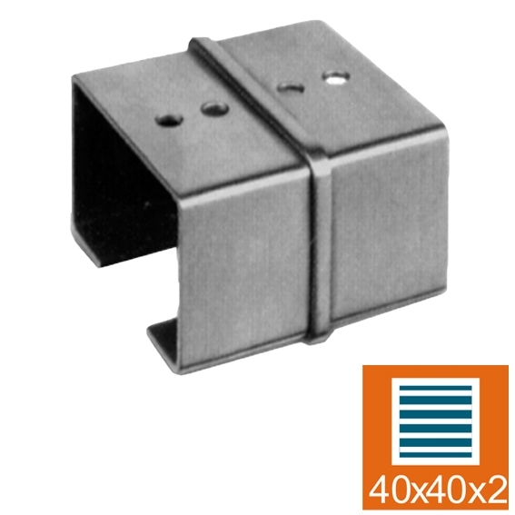 Handlaufverbinder Edelstahl AISI 304 40x40x1-5 mm fuer Glasmontage geschliffen-89-11A6790040-A.4