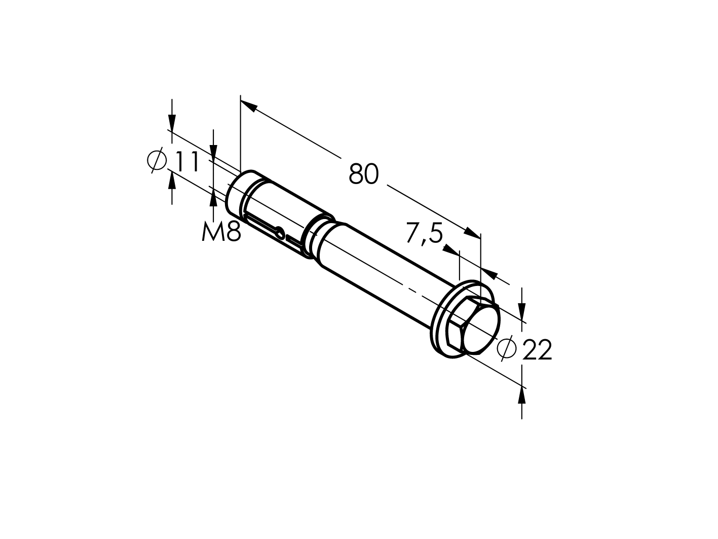 Spreizduebel Stahl verzinkt M8 x 80 mm Sechskantkopf-89-11Q508M880SS-A.4