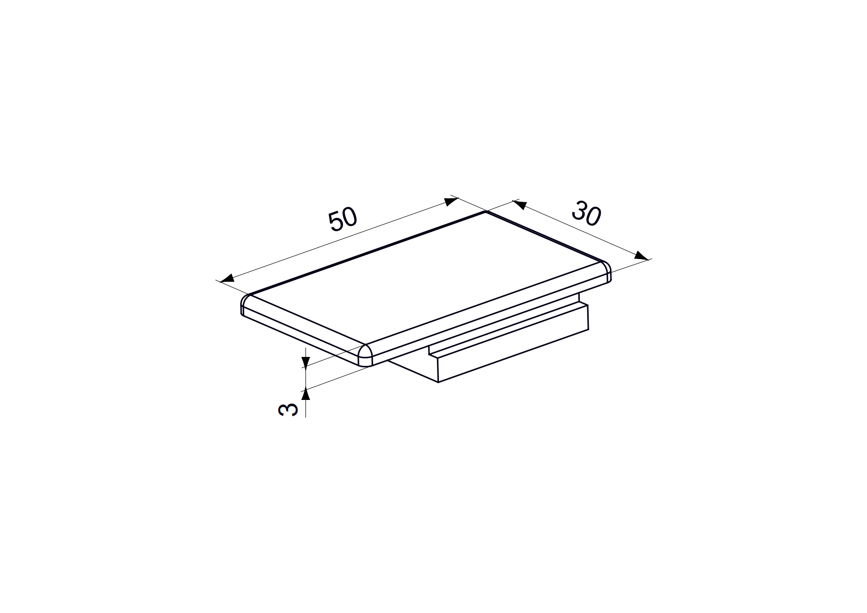 Einsteckkappe Kunststoff fuer Profil 50x30x3 mm Schwarz-89.A24ZL50X30X3BLACK