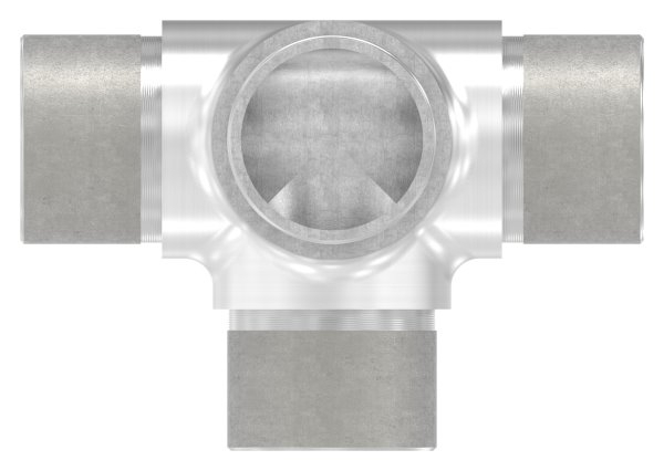 Kreuzstueck mit unterschiedlichen Abgaengen- fuer Rohr Ø 33-7x2-0 mm V2A-11-3662.4