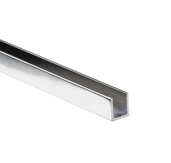 U-Profil Aluminium 20 x 12 x 2-0 mm fuer 8 mm Glas L=3000 mm Edelstahloptik-89-11GSALZP2012PCR-A.4