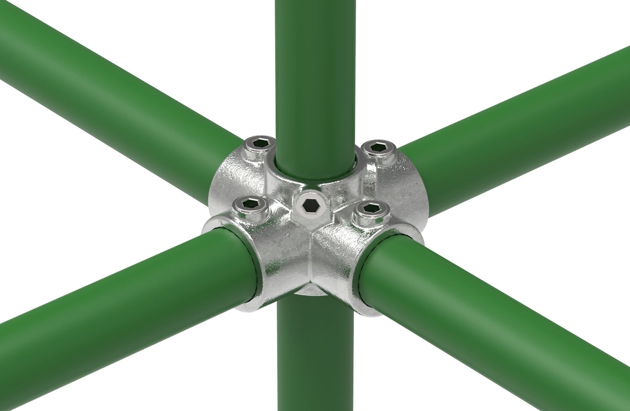 Rohrverbinder - Kreuzstueck fuer Stuetzrohr - 158E60 - 60-3 mm - 2- - Feuerverzinkt u. Elektrogalvanisiert-158E60