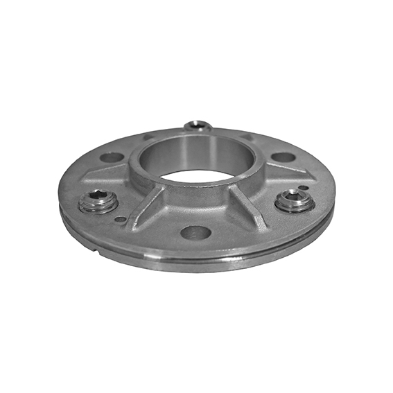 Bodenflansch stellbar Edelstahl V2A fuer Rohr Ø 42-4 mm geschliffen-89-11A0943100X42-A.4