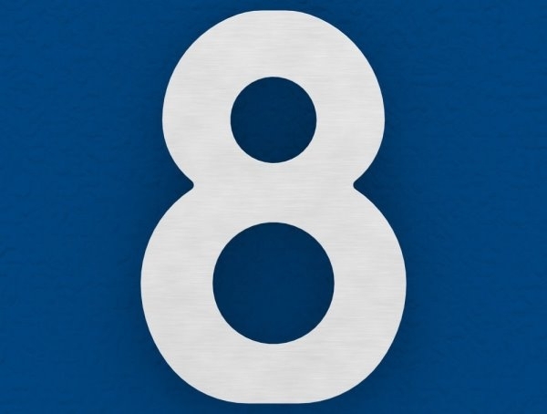 Hausnummer 8 - klein - Masse- 110 mm x 150 mm - V2A-11-8058.4