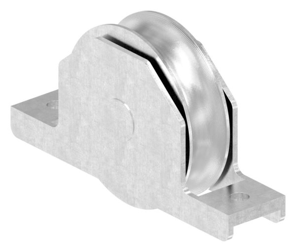 Schiebetorrolle Edelstahl V2A Ø 88 mm Rundrille mit Buegel-88-11338-90.VA