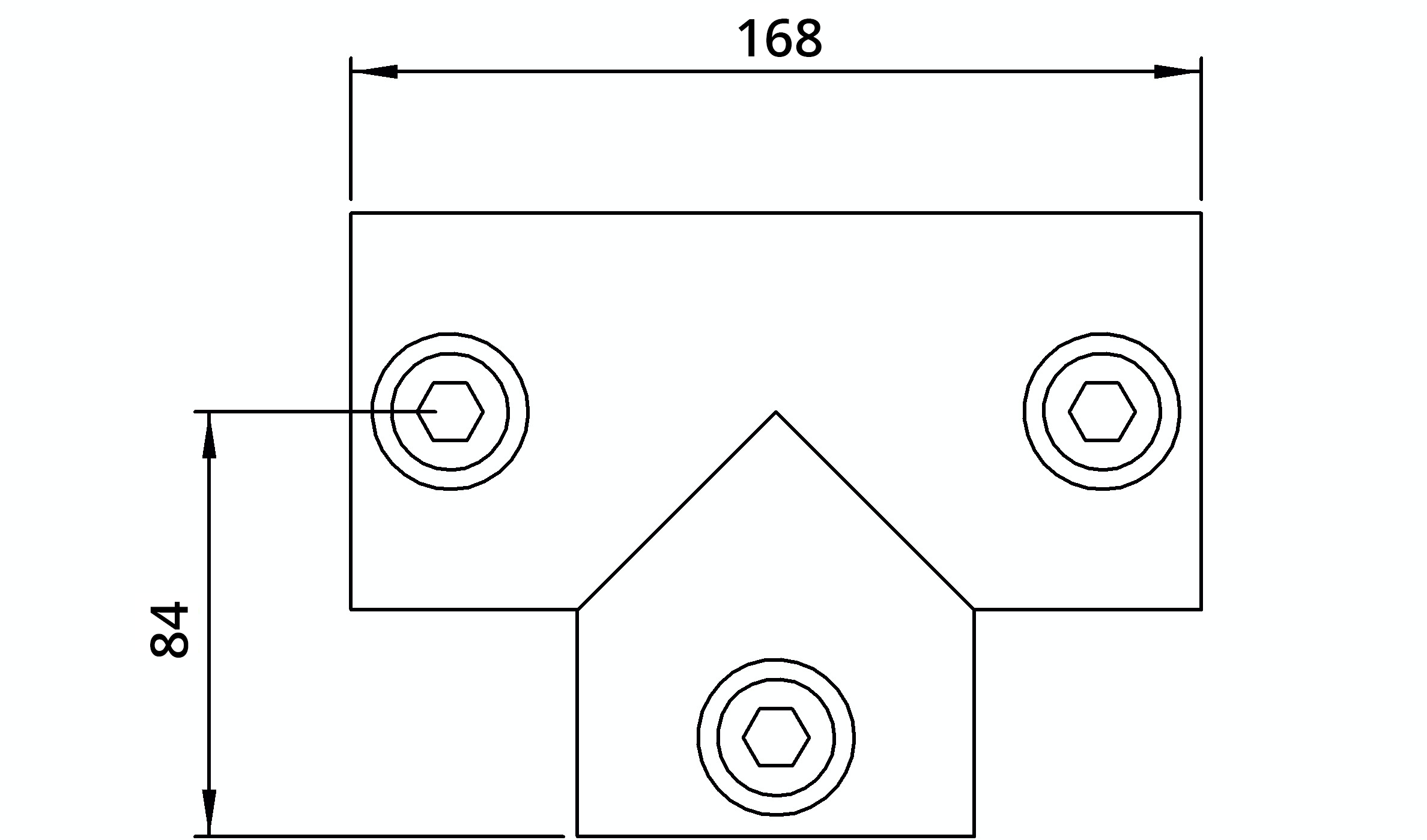 Rohrverbinder - T-Stueck lang - 104E60 - 60-3 mm - 2- - Feuerverzinkt u. Elektrogalvanisiert-104E60