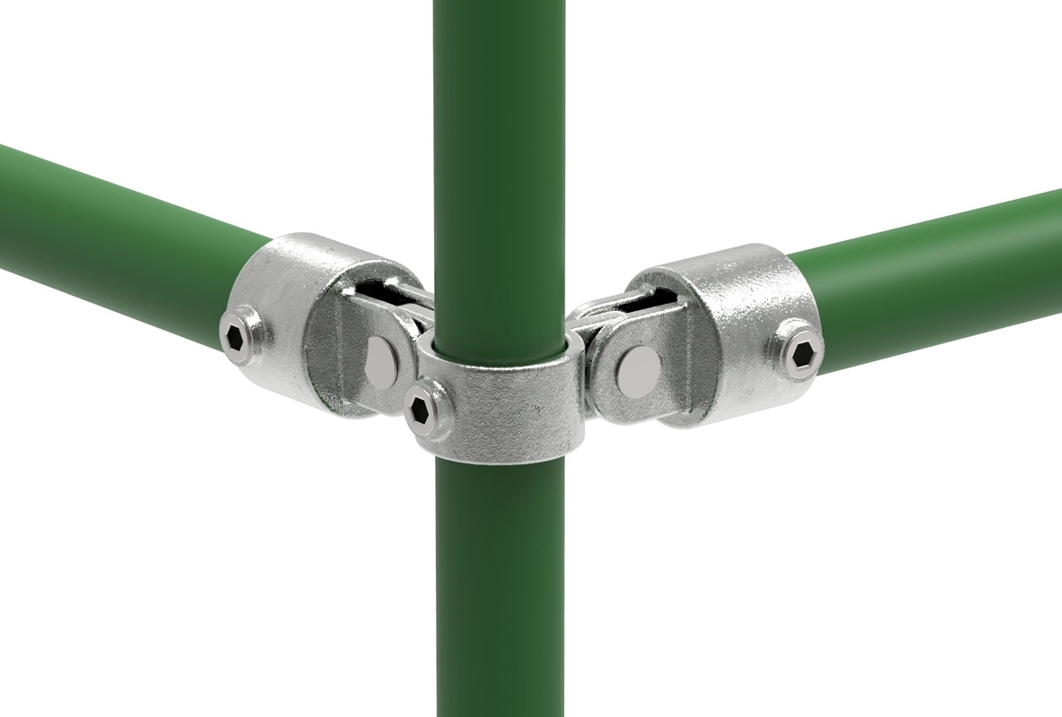 Rohrverbinder Gelenkstueck doppelt 90° Ø 48-3 mm -1 1-2- - Temperguss verzinkt - 168D48-168D48