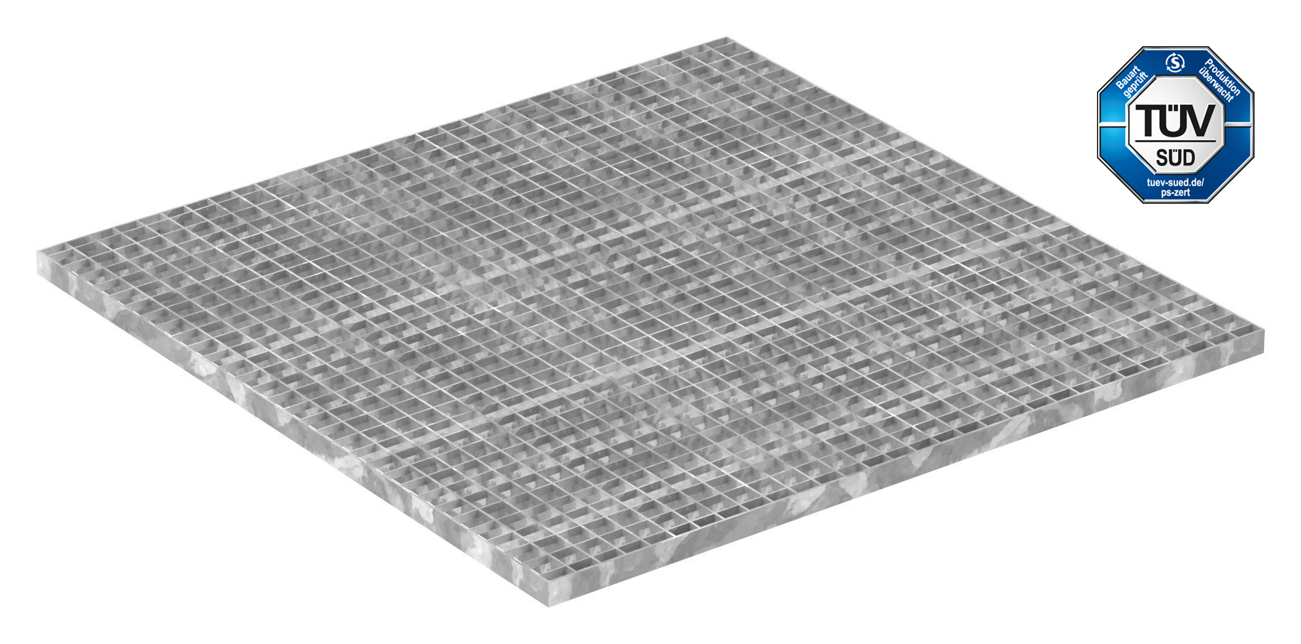 Industrie-Gitterrost - Masse- 1000x1000 mm; 30-30 mm; 30-3 mm - S235JR -St37-2- im Vollbad feuerverzinkt-21-10010030303.7