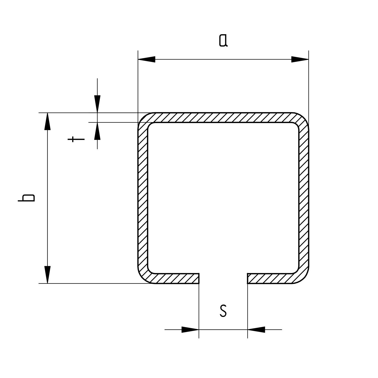 Laufschiene fuer Schiebetore Edelstahl V2A 76 x 76 x 3 mm L=3000 mm-89-11H80280X803000-A.4