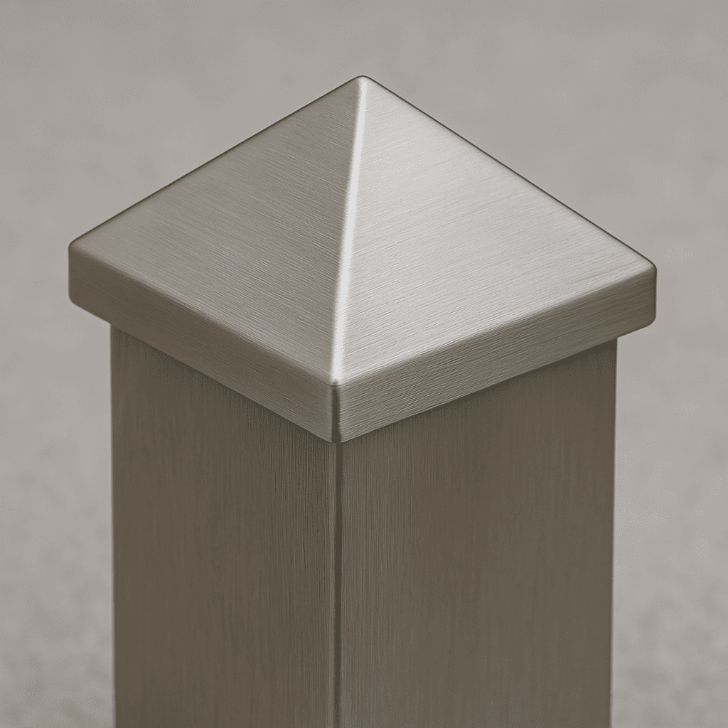 Pfostenkappe Edelstahl fuer Vierkantrohr- 30x30 mm geschliffen V2A-11-2570-A.4