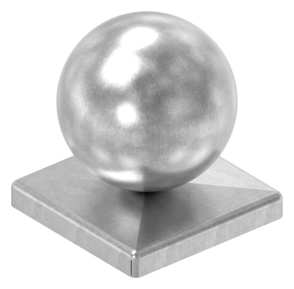 Pfeilerbedecker fuer Quadratrohr - 60x60 mm - mit Kugel Ø 60 mm - Stahl -Roh- S235JR-30-2453K.8