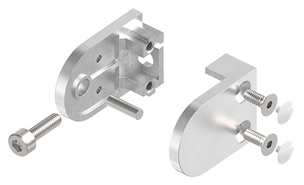 Glasklemme 40x28x17-4 mm Ø 33-7 mm- fuer 8-00 mm ESG Glas-10-MODELL16-3.7