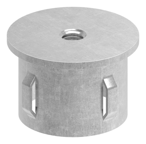 Stahlstopfen flach - mit M8 - fuer Rundrohr Ø 42-4x1-8-2-2 mm - Stahl S235JR- roh-30-2932.8