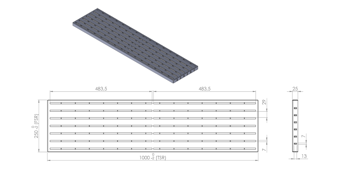 Barfussrost 1000 Ø 250 mm- verzinkt  Sockelabdeckung fuer Hausumrandung - Tragstab 25-2 mm-22-SEPGRATE-10025252.BARF