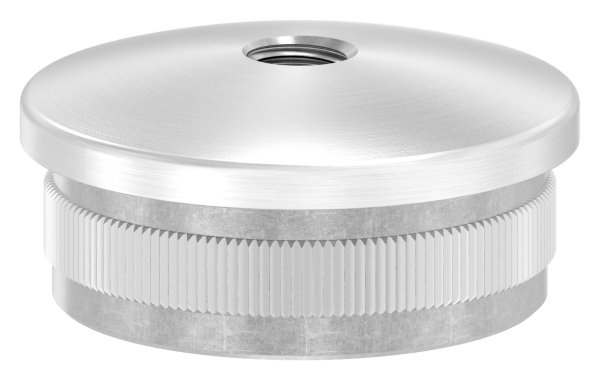 Einsteckkappe V4A Edelstahl fuer Rohr Ø 42-4 x 2-0 mm mit M8 Gewinde gewoelbt zum Einschlagen-11-5231.1