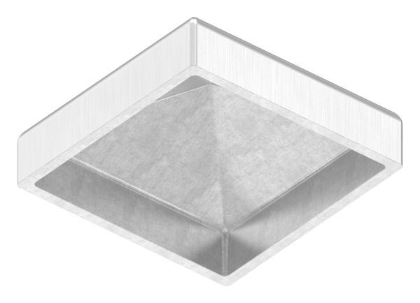 Pfostenkappe Edelstahl fuer Vierkantrohr- 40x40 mm geschliffen V2A-11-2571.4