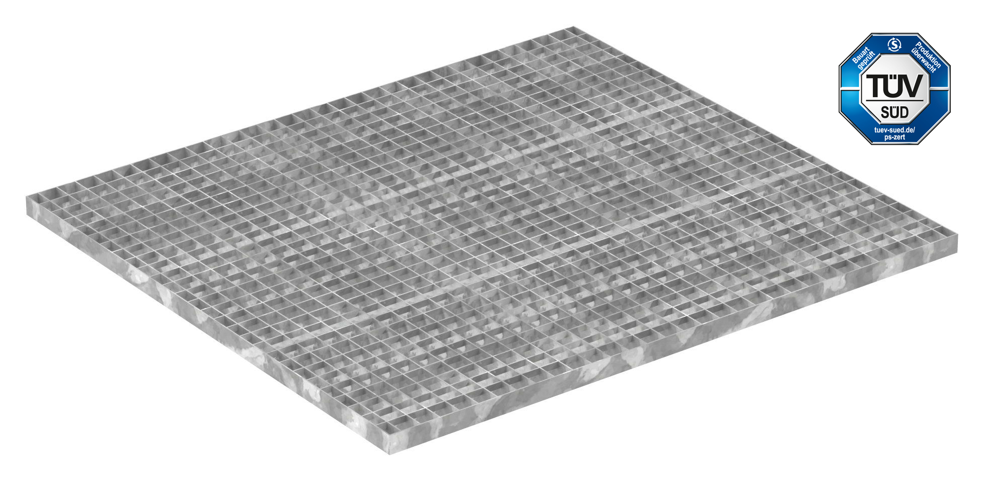 Industrie-Gitterrost - Masse- 900x1000 mm; 30-30 mm; 30-2 mm - S235JR -St37-2- im Vollbad feuerverzinkt-21-9010030302.7